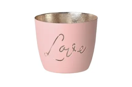 Madras Windlicht M Love blush/gold – Produktansicht