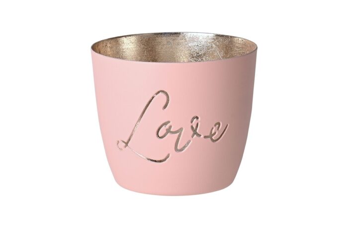 Madras Windlicht M Love blush/gold – Produktansicht