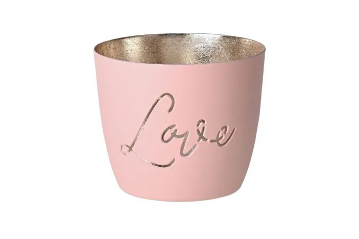 Madras Windlicht M Love blush/gold – Produktansicht
