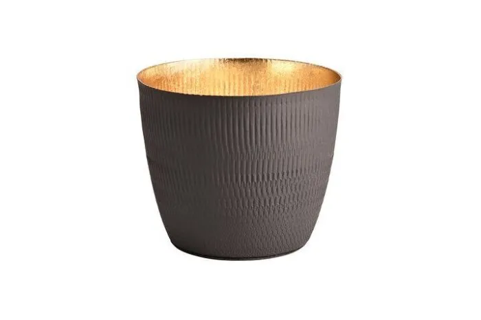 Madras Windlicht M Struktur schwarz – Produktansicht