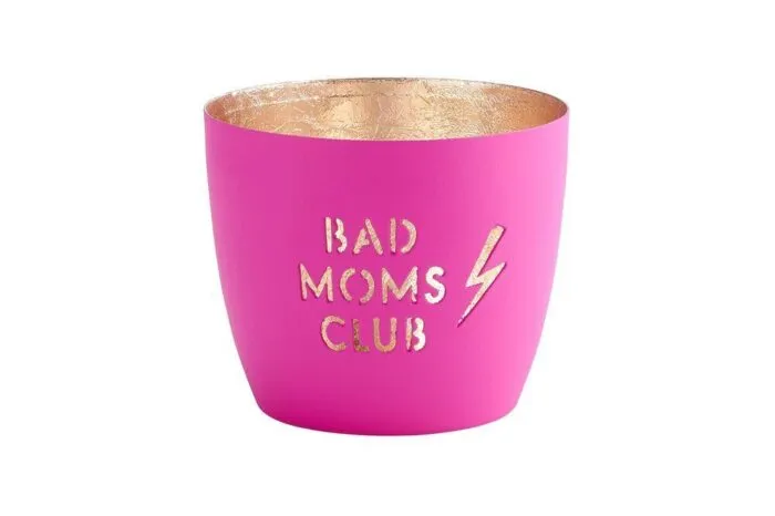 Madras Windlicht M Bad moms club neonpink/gold – Produktansicht