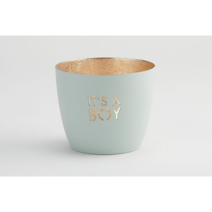 Madras Windlicht M pastellblau/gold – Hauptansicht