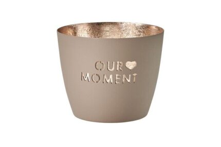 Madras Windlicht M Our Moment sandstone/gold – Produktansicht