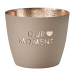 Madras Windlicht M sandstone/gold – Hauptansicht