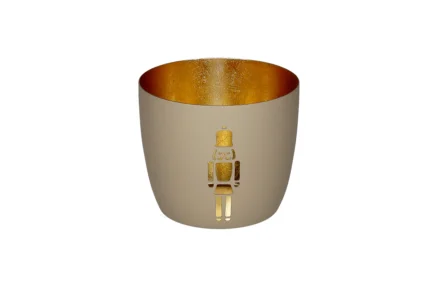Madras Windlicht M sandstone/gold – Hauptansicht