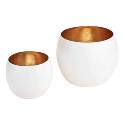 Madras Windlicht Set weiß/nudegold – Hauptansicht