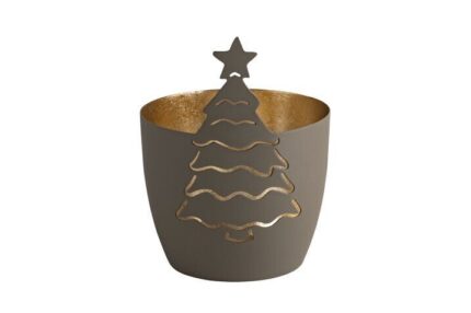 Madras Windlicht Weihnachtsbaum flanell/gold – Produktansicht