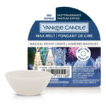 Yankee Candle Wax Melt Magical Bright Lights mit Duftschale vor Verpackung