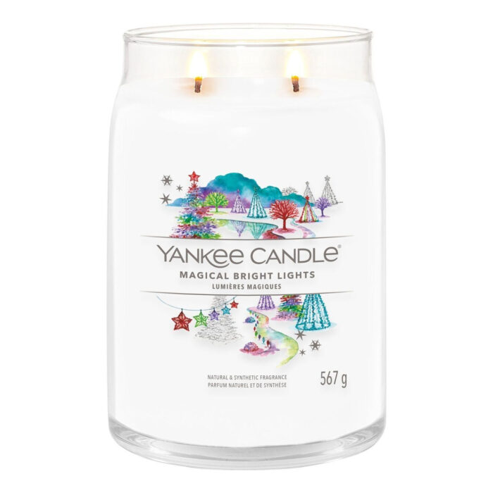 Brennende Yankee Candle Magical Bright Lights Kerze mit zwei Flammen