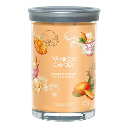 Mango Ice Cream Kerze im Glas mit grauem Deckel