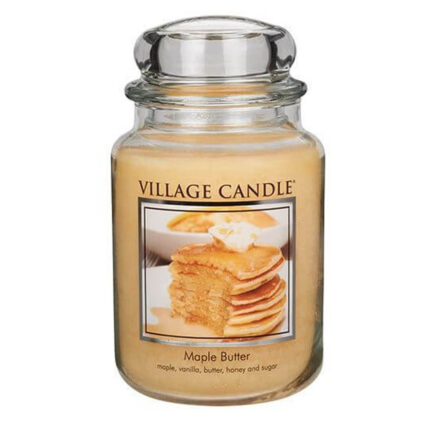 Village Candle Maple Butter Kerze im Glas mit Pfannkuchenmotiv