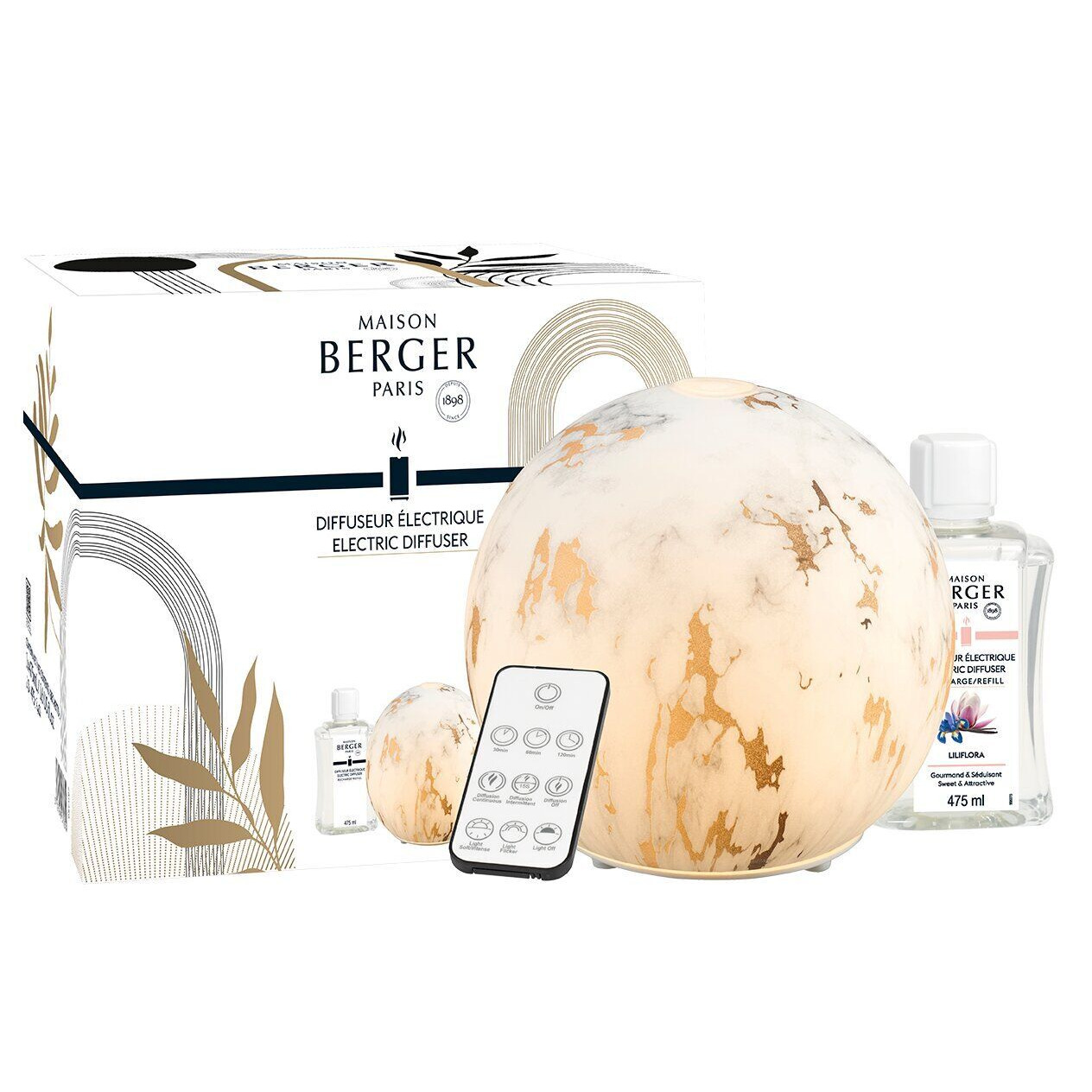Diffuser-Set mit Verpackung Elektrischer Aroma-Diffuser mit Fernbedienung, Verpackung und Nachfüllflasche