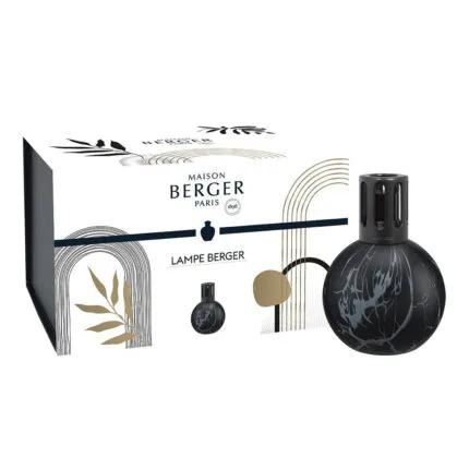 Verpackte Lampe Berger neben abgebildetem schwarzen Produkt