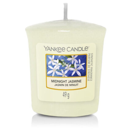 Yankee Candle Midnight Jasmine Duftkerze mit floralem Etikett
