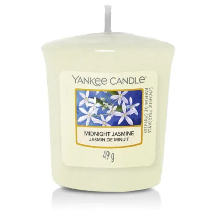 Yankee Candle Midnight Jasmine Duftkerze mit floralem Etikett