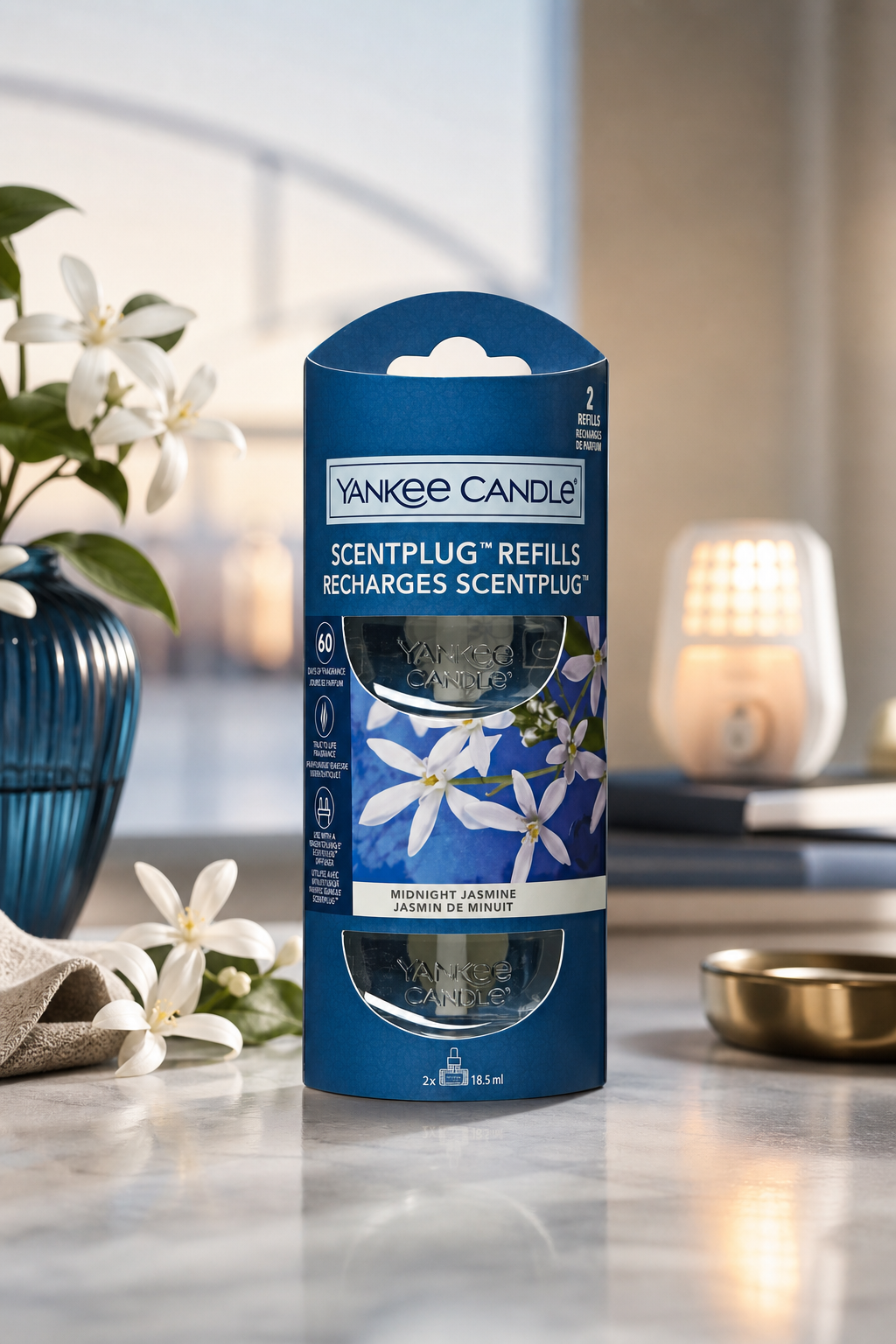 Midnight Jasmine Scent Plug Nachfüllpack in einer stimmungsvollen Anwendungsszene