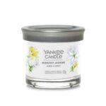 Midnight Jasmine Kerze im Glas mit grauem Deckel und Blumenetikett