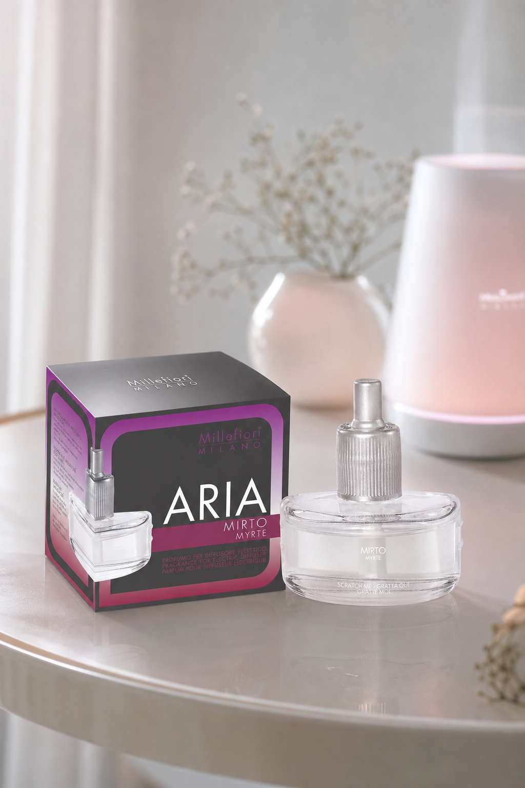 Mirto Kartusche für Aria Diffuser in einer stimmungsvollen Anwendungsszene