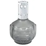 Graue Molecule Lampe Berger mit rundem Glasbehälter und Metallaufsatz