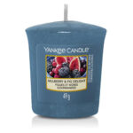 Blaue Yankee Candle Duftkerze Mulberry & Fig Delight mit Docht und 49 g