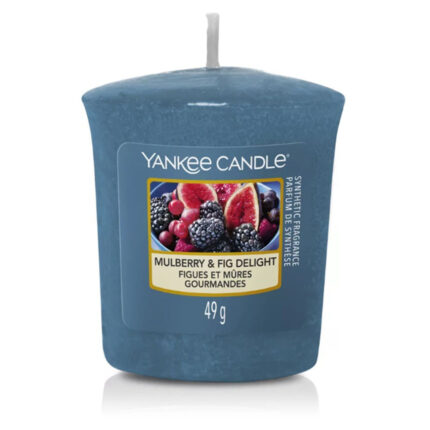 Blaue Yankee Candle Duftkerze Mulberry & Fig Delight mit Docht und 49 g