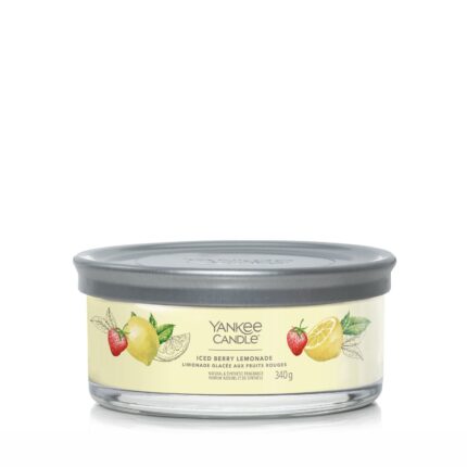 Yankee Candle Iced Berry Lemonade Kerze mit geschlossenem grauem Deckel