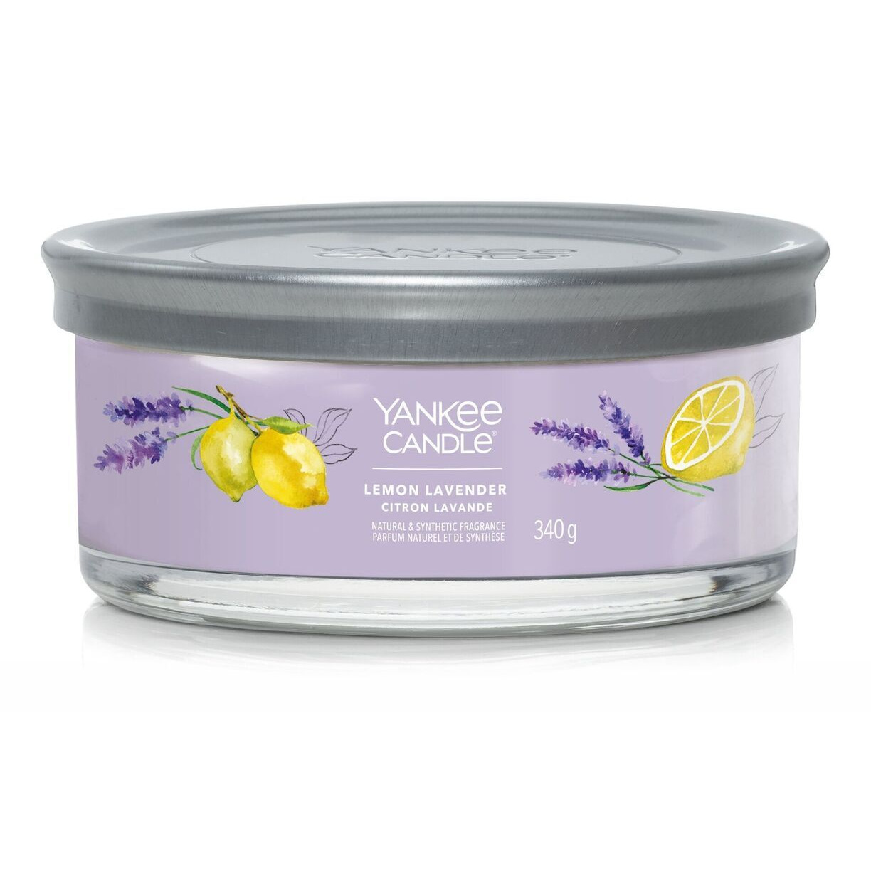 Lemon Lavender Kerze mit Deckel Lemon Lavender Kerze im Glas mit grauem Deckel