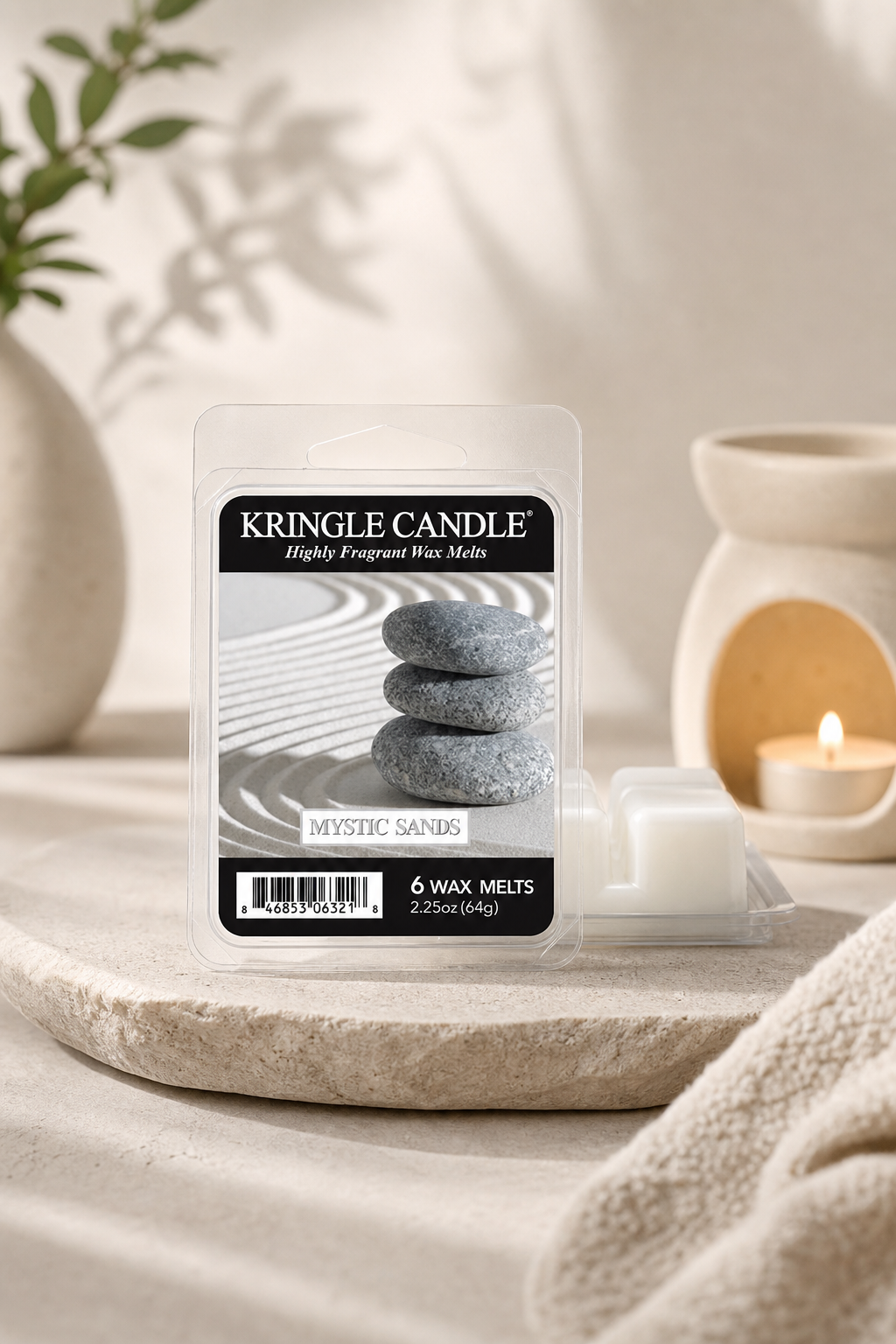 Mystic Sands Wax Melts 64g in einer stimmungsvollen Anwendungsszene