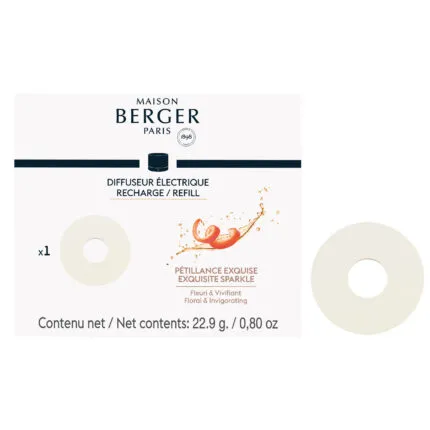 Maison Berger Nachfülleinheit neben bedruckter Verpackung