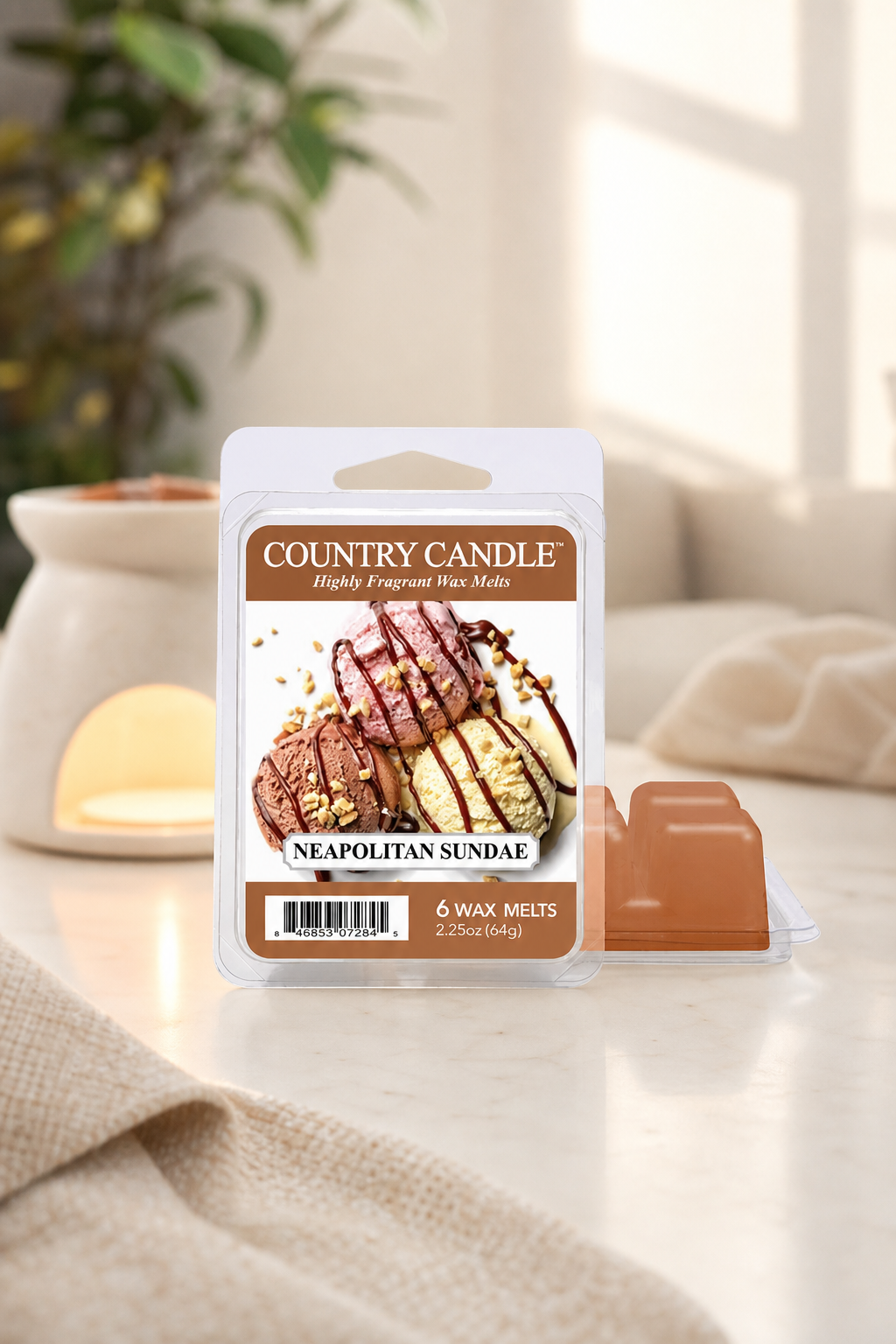 Neapolitan Sundae Wax Melts 64g in einer stimmungsvollen Anwendungsszene