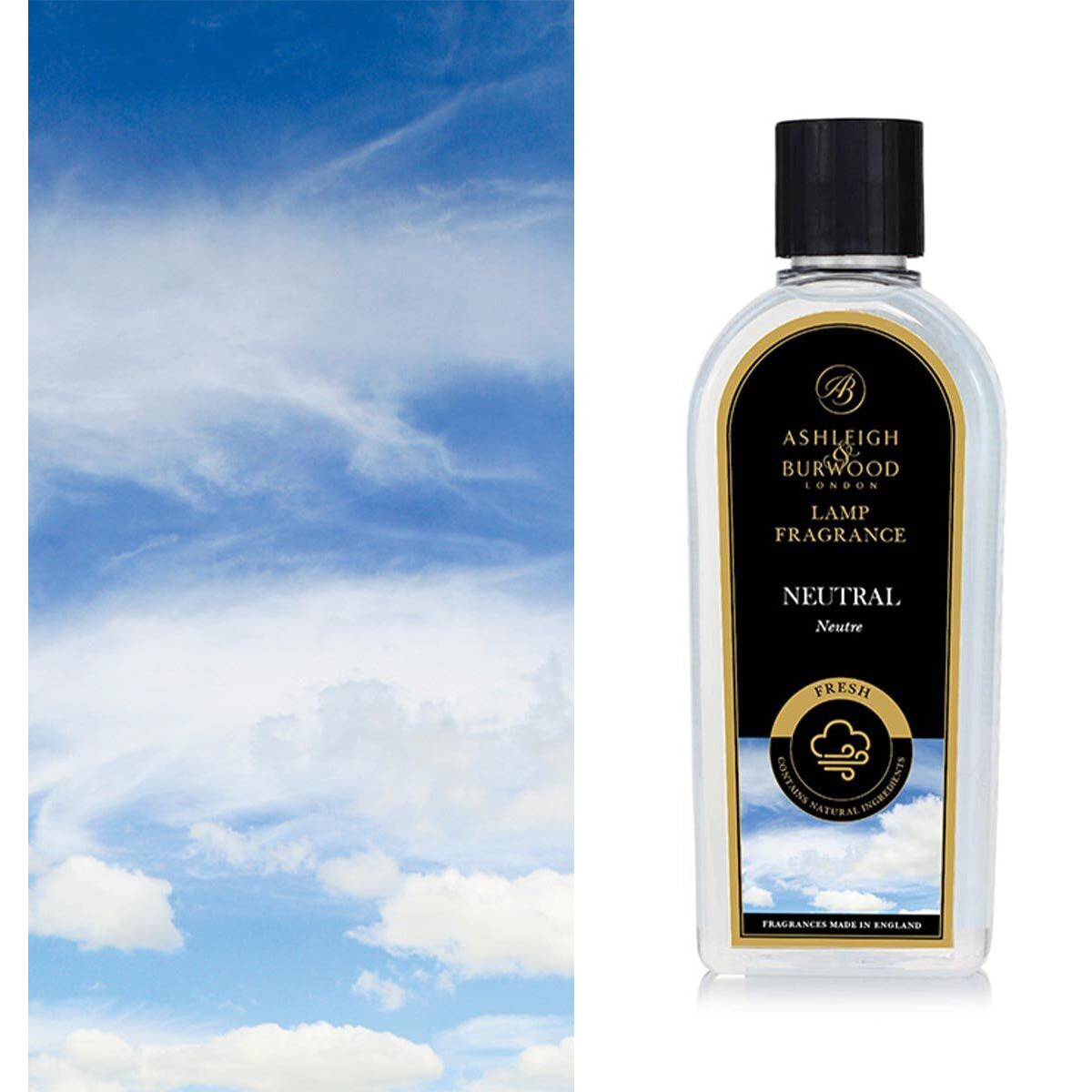Neutral Lamp Fragrance Flasche Neutral Lamp Fragrance Flasche vor blauem Himmel