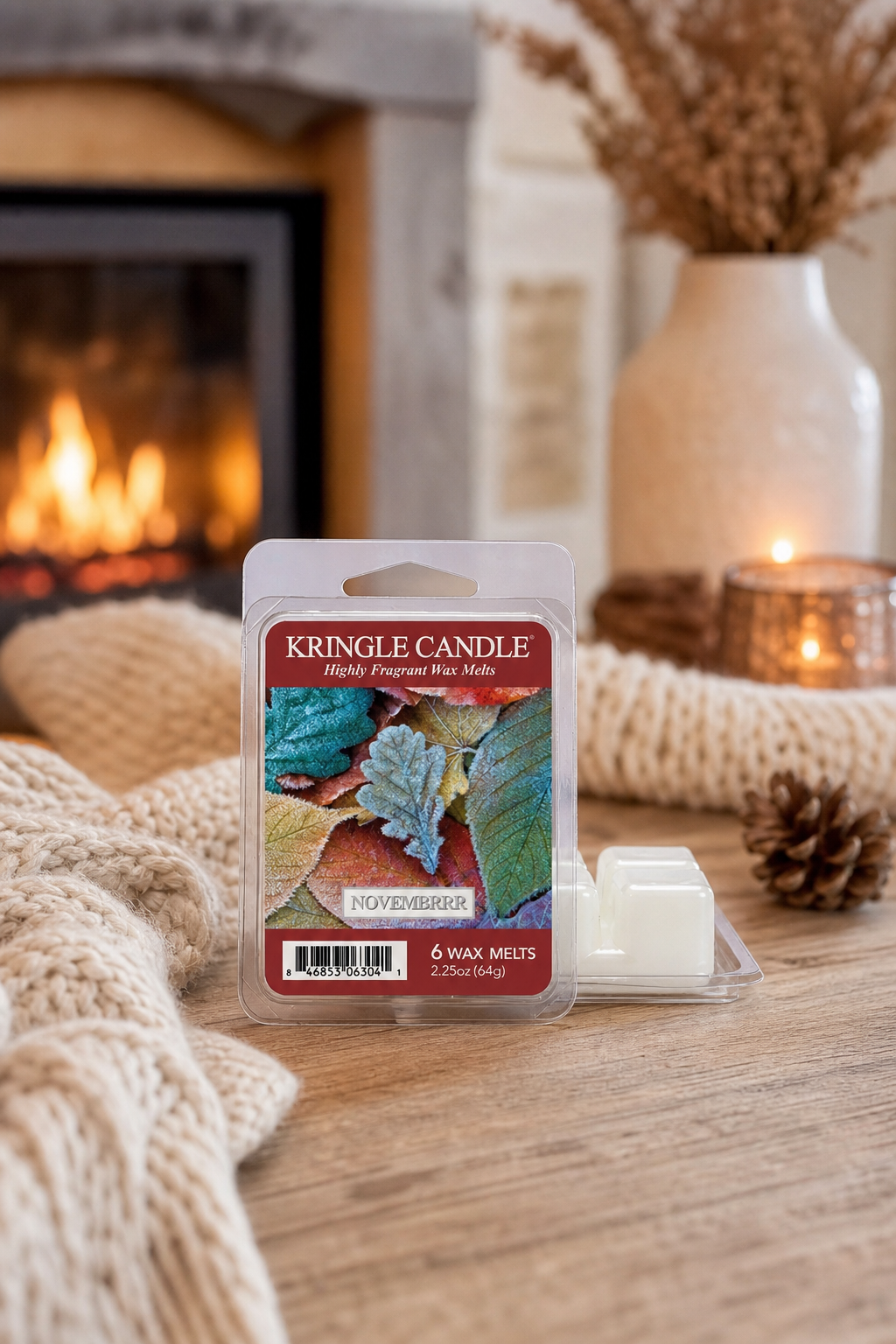 Novembrrr Wax Melts 64g in einer stimmungsvollen Anwendungsszene
