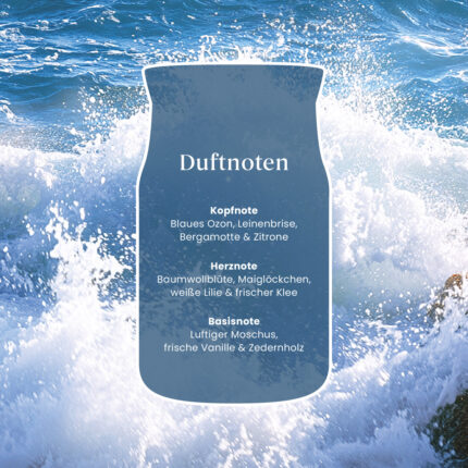 Duftnoten von Ocean Air vor spritzendem Meerwasser