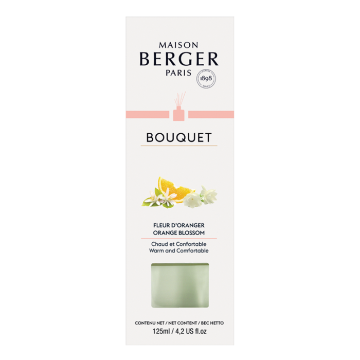 Produktverpackung mit der Aufschrift Bouquet und Orangenblüten-Abbildung