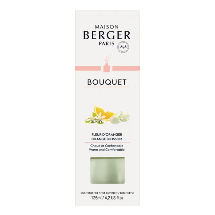 Produktverpackung mit der Aufschrift Bouquet und Orangenblüten-Abbildung