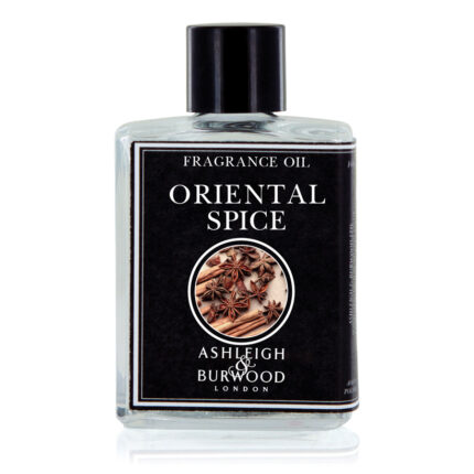 Flasche mit Etikett Oriental Spice Fragrance Oil von Ashleigh Burwood