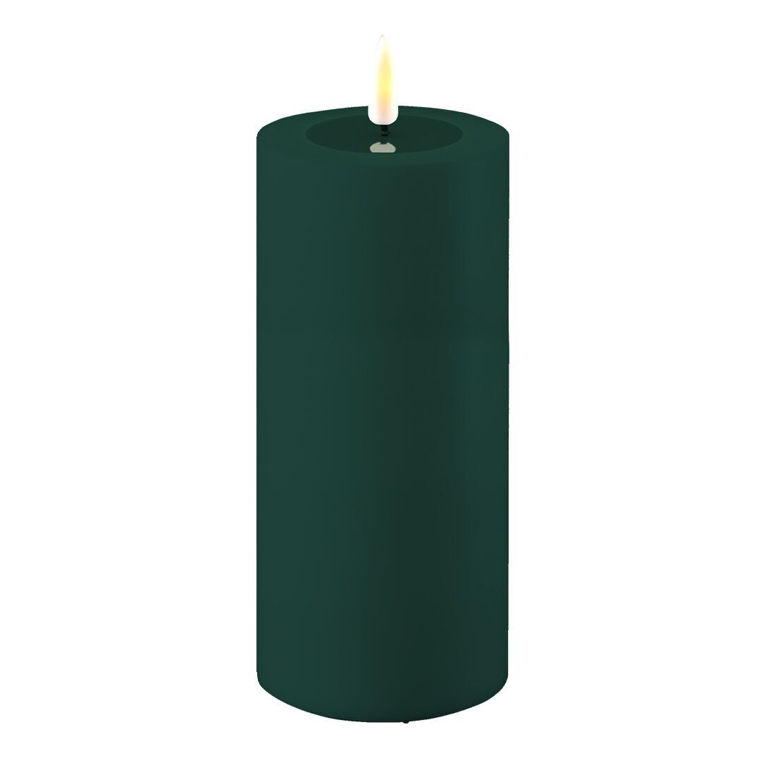 Produktbild Outdoor Stumpenkerze LED dunkelgrün 7,5 x 15cm – Hauptansicht