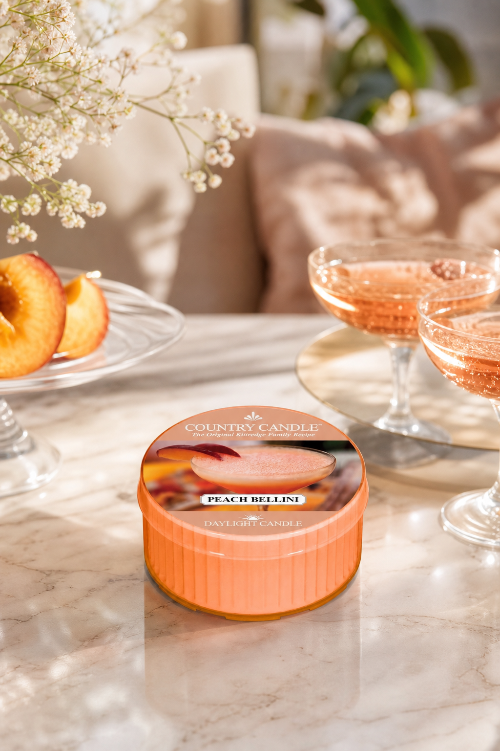Peach Bellini Daylight 42g in einer stimmungsvollen Anwendungsszene