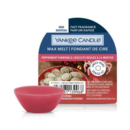 Peppermint Pinwheels Wax Melt von Yankee Candle mit rotem Wachsstück