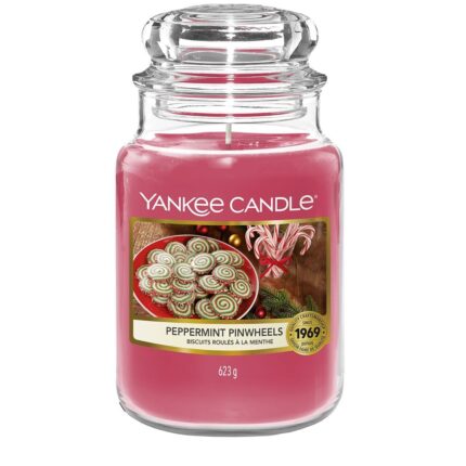 Rosa Yankee Candle Peppermint Pinwheels Duftkerze im Glas
