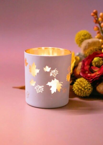 Piazza Ahorn Votivglas 7cm creme/gold – Produktansicht