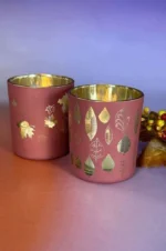Piazza Ahorn Votivglas 7cm glory pink/gold – Produktansicht