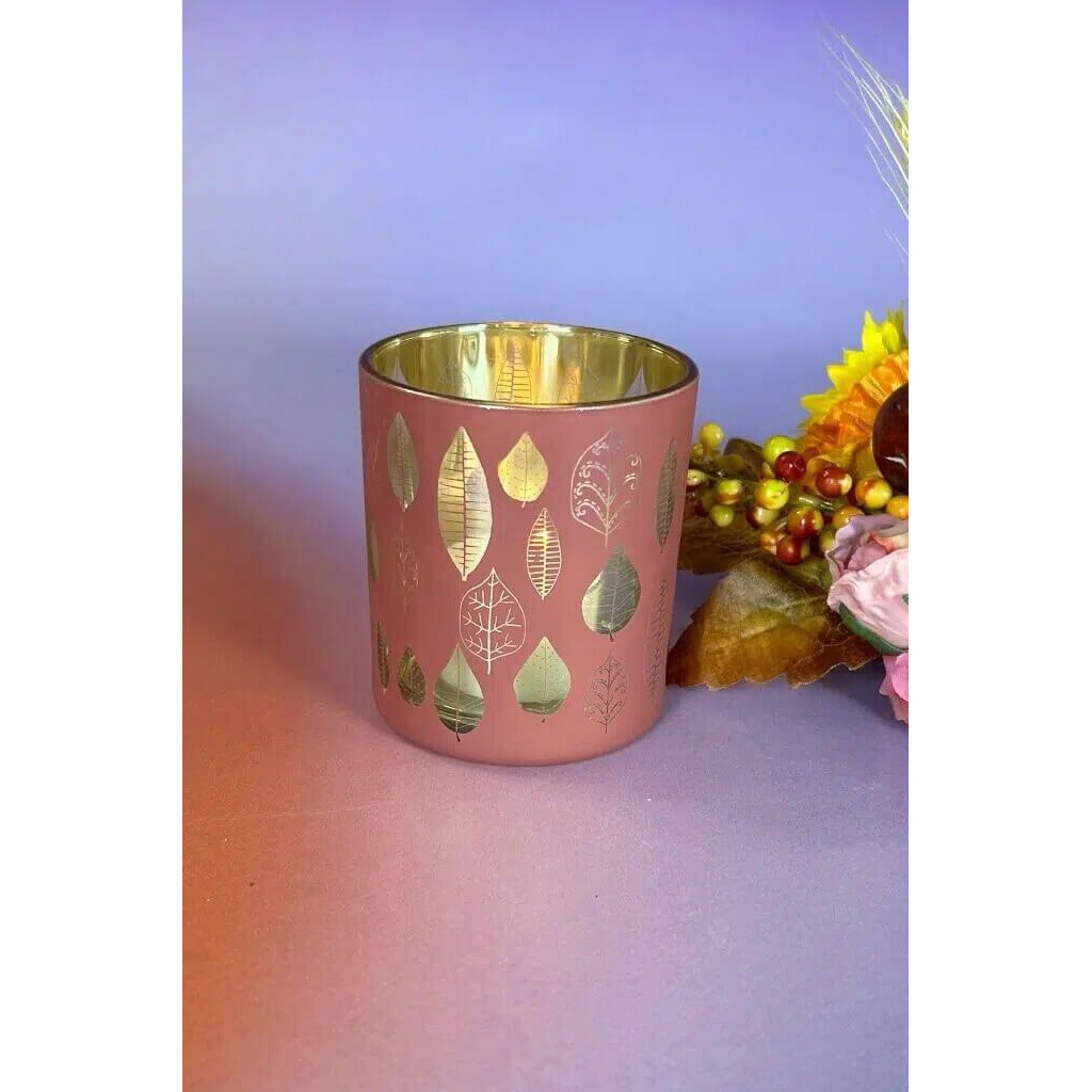 Kochgeschirr, Topf, Tasse Piazza Blatt Votivglas 7cm glory pink/gold – Hauptansicht