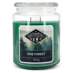 Grüne Pine Forest Kerze im Glas mit sichtbarem Candle Brothers Etikett