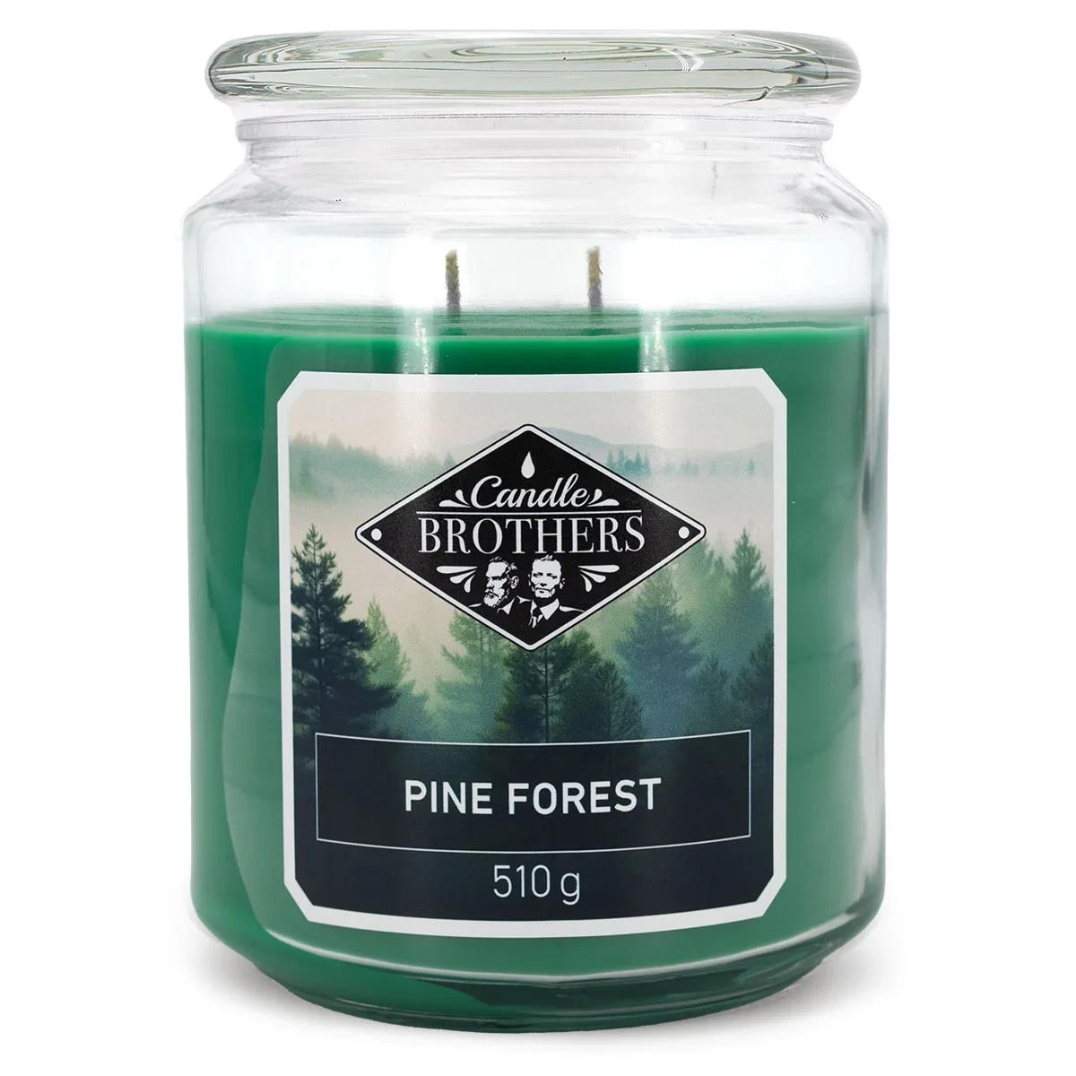 Pine Forest Duftkerze Grüne Pine Forest Kerze im Glas mit sichtbarem Candle Brothers Etikett