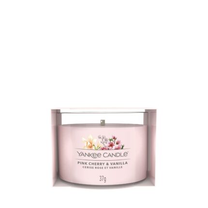 Verpackte Yankee Candle Pink Cherry & Vanilla Votivkerze mit Blumenmotiv