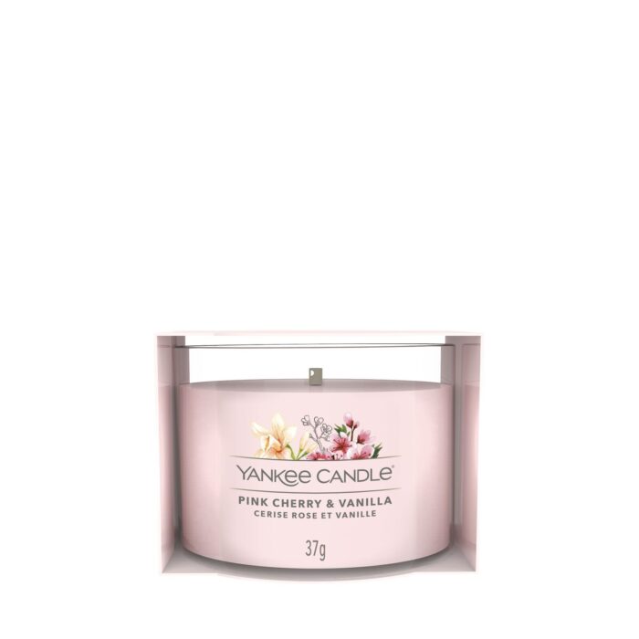 Verpackte Yankee Candle Pink Cherry & Vanilla Votivkerze mit Blumenmotiv