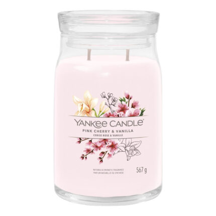 Yankee Candle Pink Cherry & Vanilla Kerze im Glas mit zwei Dochten