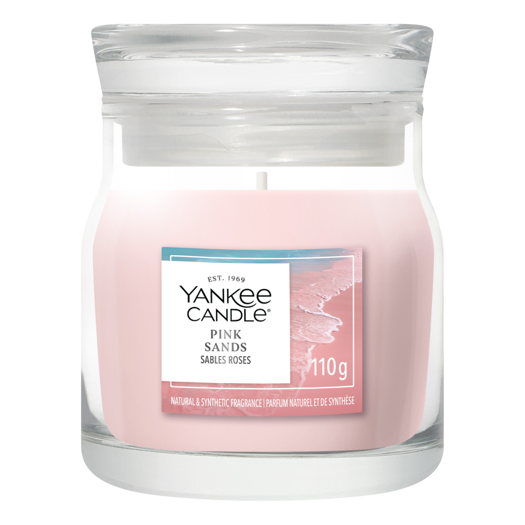 Yankee Candle Pink Sands 110 g Yankee Candle Pink Sands Duftkerze im Glas mit Etikett