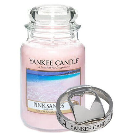 Yankee Candle Pink Sands Kerze mit Glasdeckel und dekorativem Kerzenring